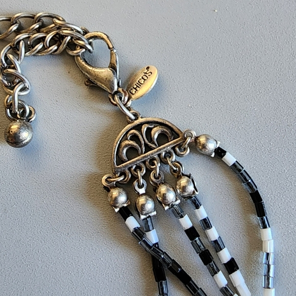 Chico's Multi Strand Beaded Necklace Black Multicolor - Picture 6 of 6